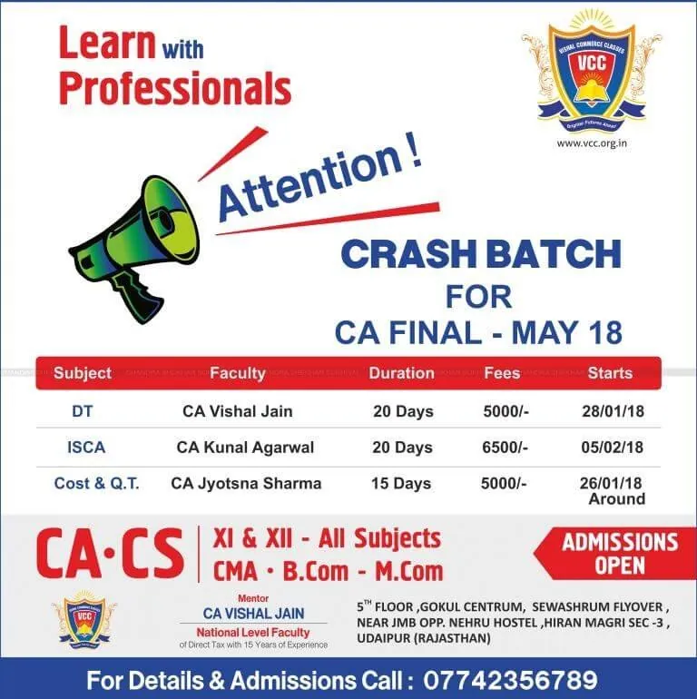 CA-CS coaching batch post — social & posters by Udaipur Graphic Designer