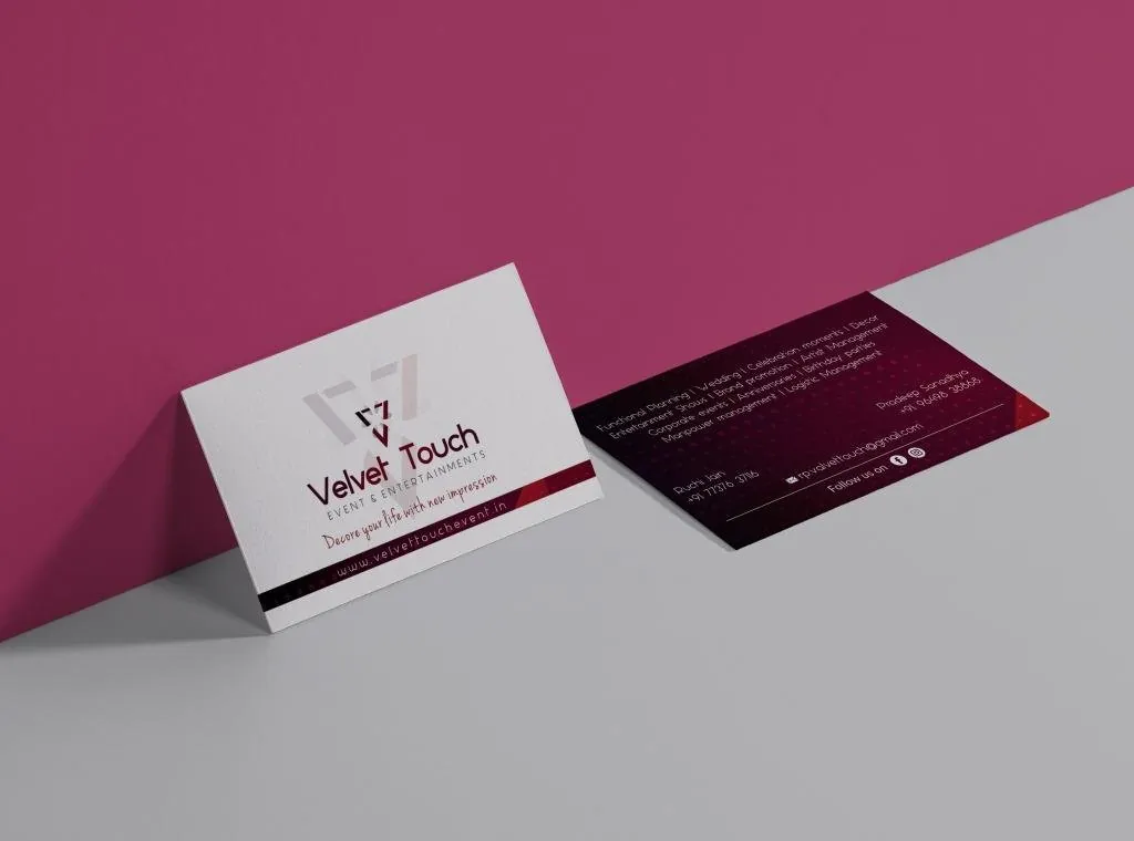 Minimal magenta card — business cards by Udaipur Graphic Designer